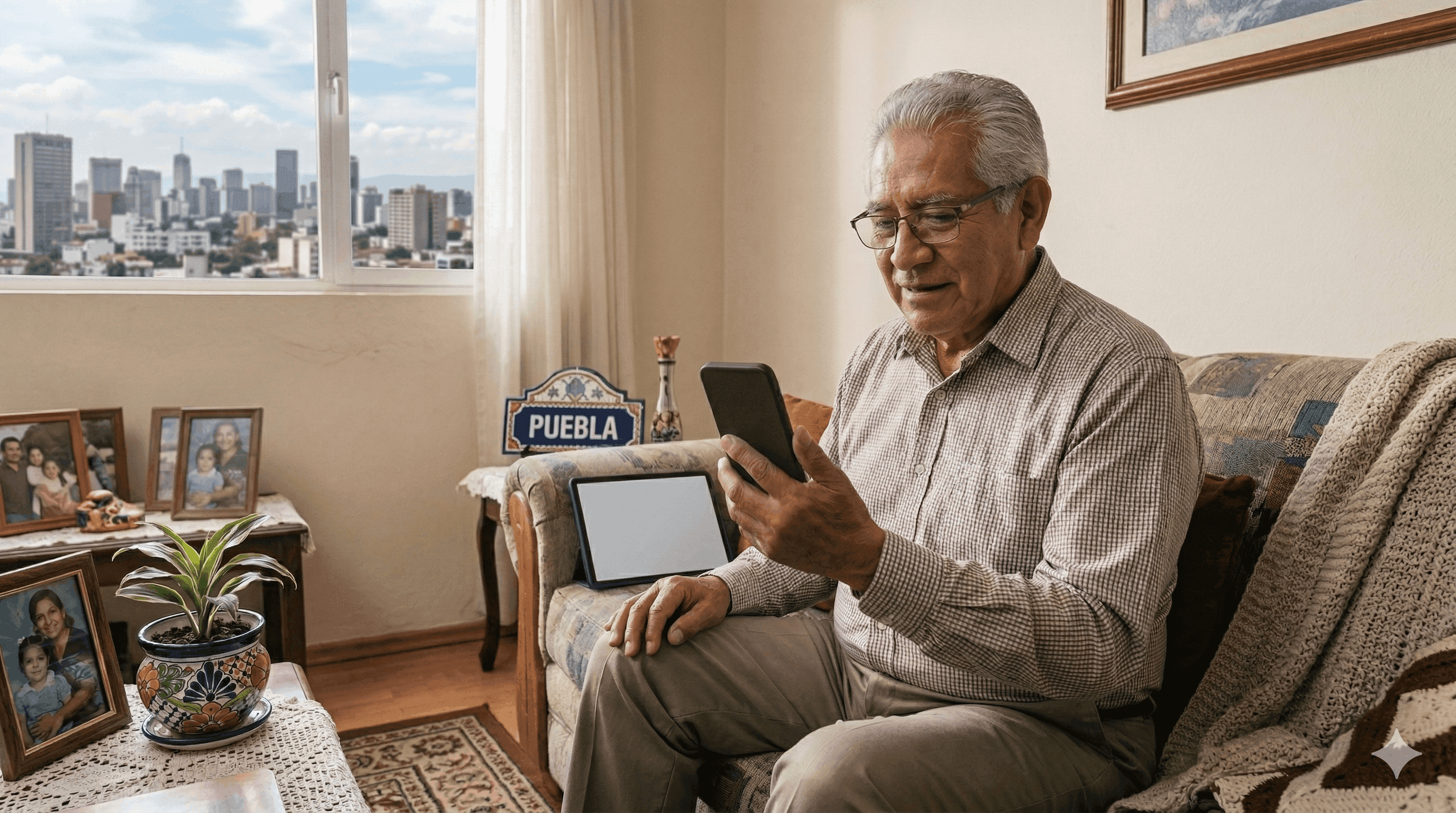 Paciente solicitando médico a domicilio desde la app en Puebla
